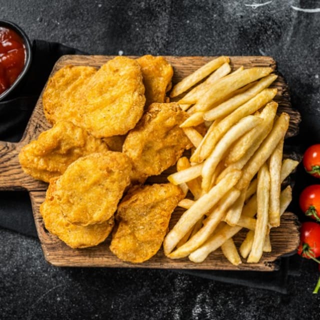 Chicken Nuggets with Fries.
