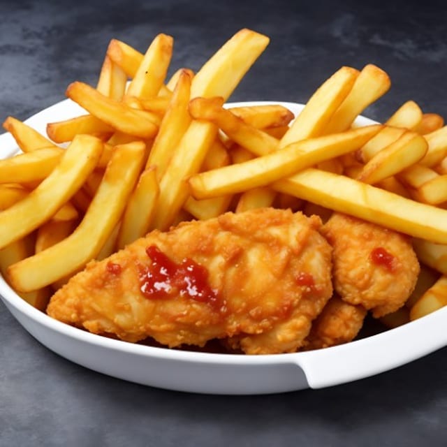 Chicken Fingers with Fries.
